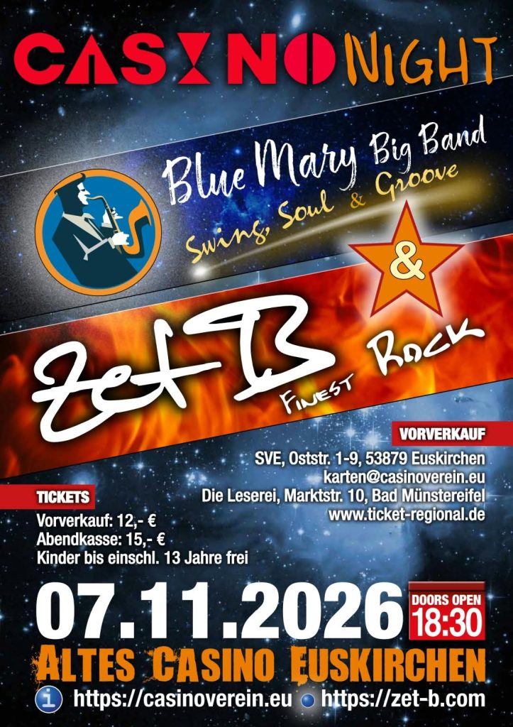 CASINO NIGHT: Zwei Euskirchener Bands sorgen für einen besonderen Konzertabend